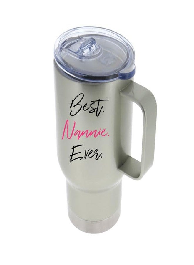 SpreadPassion Nannie Travel Mug - Best Nannie Ever - Funny Tea Hot Cocoa Coffee Insulated Tumbler Cup - Novelty Birthday Christmas Gag Gifts Idea - Image 2